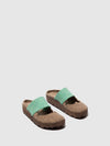 Round Toe Mules CANU TAUPE/GREEN